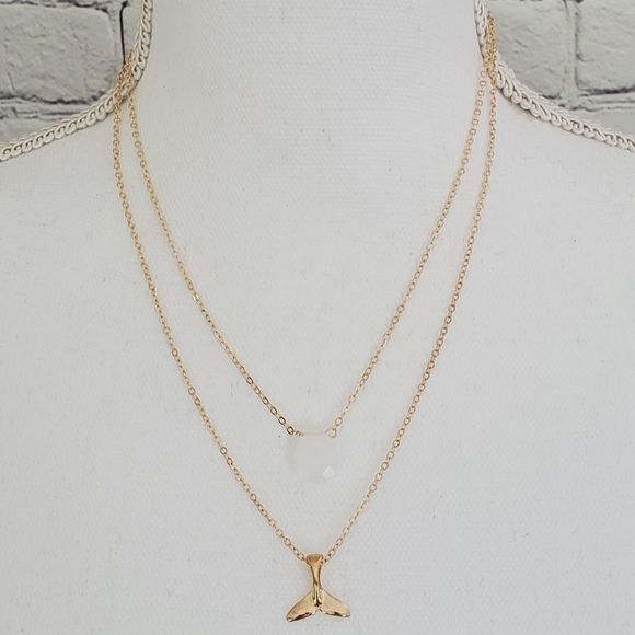 Mermaid & Crystal Multi Layer Necklace NWT - Picture 4 of 5